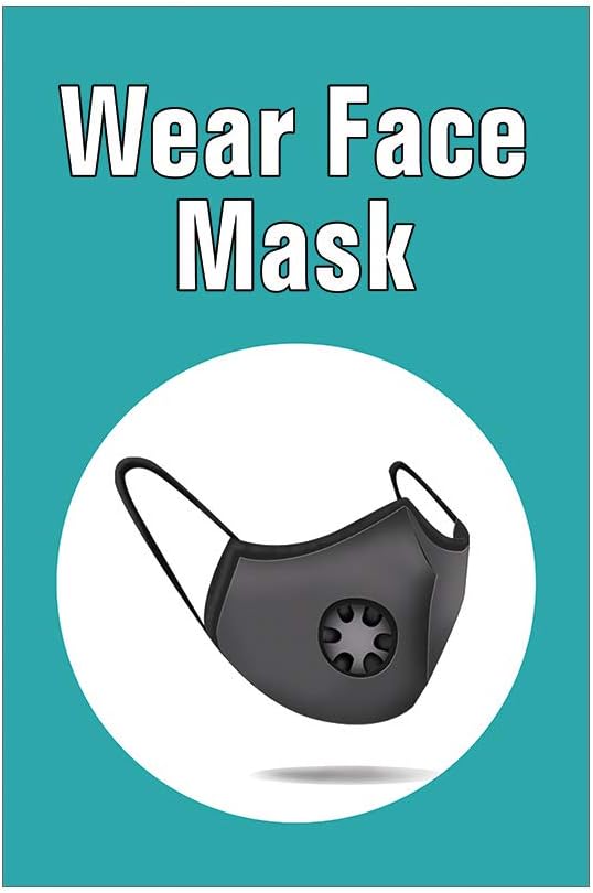 Tamengi Notice Wear A Face Mask Against Covid-19 Protection Measures Vinyl Sticker | Warning for Workplaces Schools Offices Restaurants Bars Set of 2