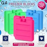 G4GADGET 8cm Freezer Blocks Pack of 6 Reusable Ice Packs for Lunch Boxes view 2