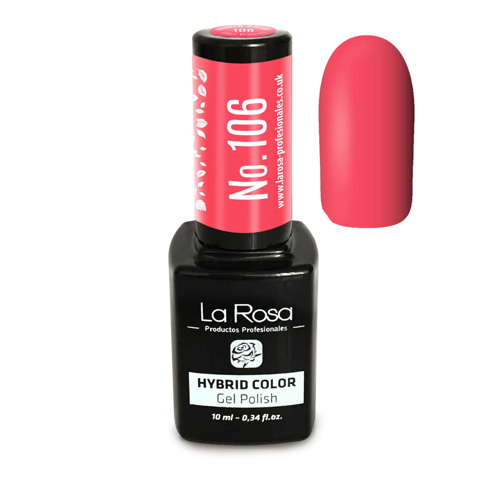 La Rosa UV LED Hybrid Color Gel Nail Polish, 10 ml Number 106 - Pink / Salmon
