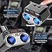 USB C Car Charger, Uniwood 2 Sockets Cigarette Lighter Splitter, 12/24V 150W Dual USB Type-C Ports Separate Switch LED Voltage for Mobile Cell Phone GPS Dash Cam