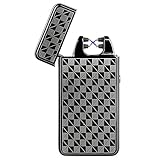 Kivors USB Rechargeable Windproof Arc Lighter Flameless Electronic Arc Lighter Double Arc Pulse Cigarette Metal Lighter