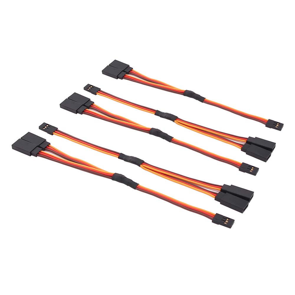 OliRC 5pcs 6" / 150mm Servo Y Harness Extension Cord Cable 22awg 60 cores for RC Car Helicopter Servo Receiver Wire Lead(C142-5)