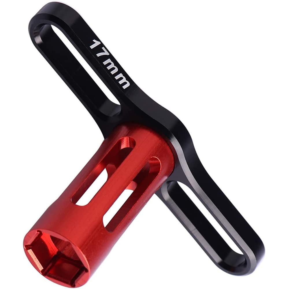 CENPEK 17mm Wheel Hex Sleeve Wrench for 1/8 RC Car Tires-Red