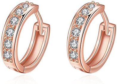 KIMING Women's 18K Yellow Gold Filled Plated Hoop Carat Cubic Zircon Diamond Huggie Earrings for Ladies