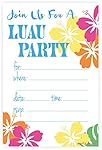 Luau Summer Party Invitations - Fill In Style (20 Count) With Envelopes
