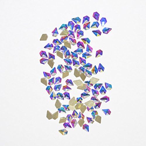 30pcs Super Sparkly Nail Rhinestones Nails Crystals Diamonds Stones Jewelry Charms Gems 3D Nails Decorations For for Acrylic Nails Shoes Clothes Phones Different Shapes Size (6X8mm Diamond Shape, AB)