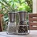 Luxury Salt and Pepper Grinder Set with Matching Stand - Upgraded Stainless Steel Salt Mill and Pepper Mill Shakers | Adjustable Ceramic Rotor | Easy Fill Blue Folding Funnel and an eBook by Meiry