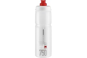 Elite Jet Eco Water Bottle Clear Red Logo 750ml – Sustainable Cycling Bottle with Eco-Design Technology – Lightweight & BPA-F