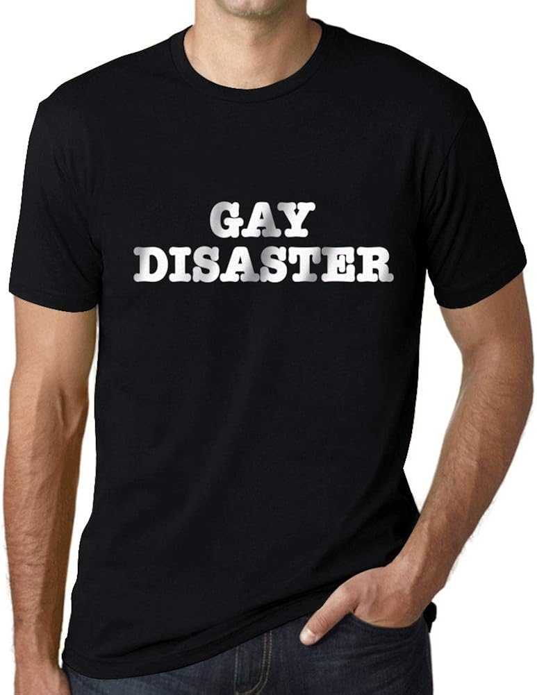 Hombre Camiseta Gráfico tee Shirt LGBT Gay Disaster Negro Profundo: Amazon.es: Ropa y accesorios