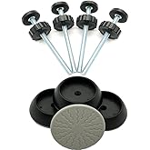 4 Pack Baby Gate Extender Extension(Black, 8MM) | M8 threaded spindle rods (4.9") with wall protectors. Tool-free installation protects walls and fits most baby/pet gates.