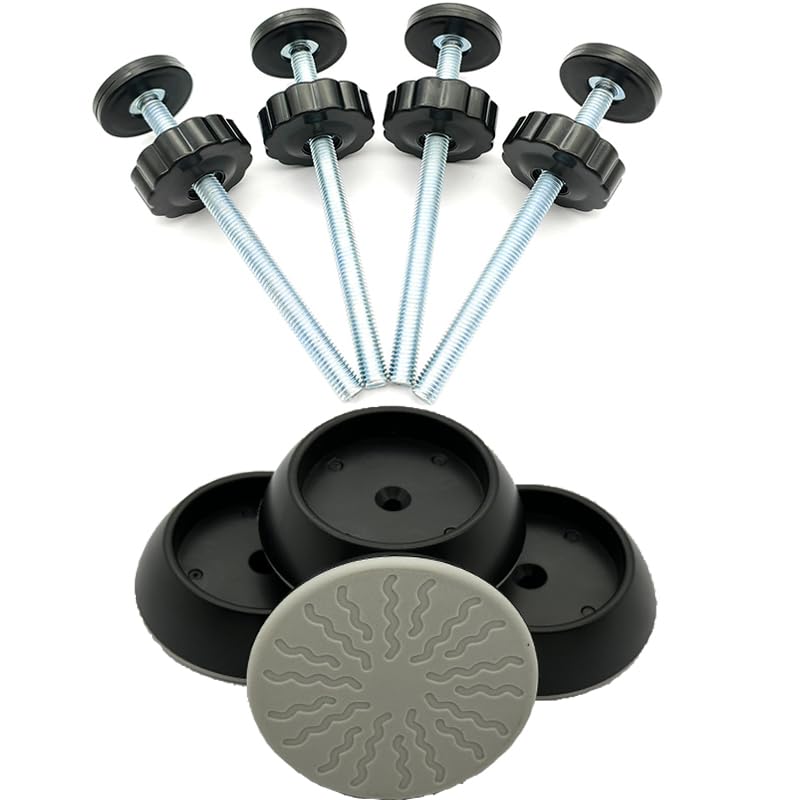 Photo 1 of 4 Pack Baby Extender Extension-M8(8mm) VMAISI Child Safety Pressure Mounted Baby Gate Threaded Spindle Rods Replacement Parts Bundle with Wall Protector for Stairs Cup Guard (Black, 8MM)