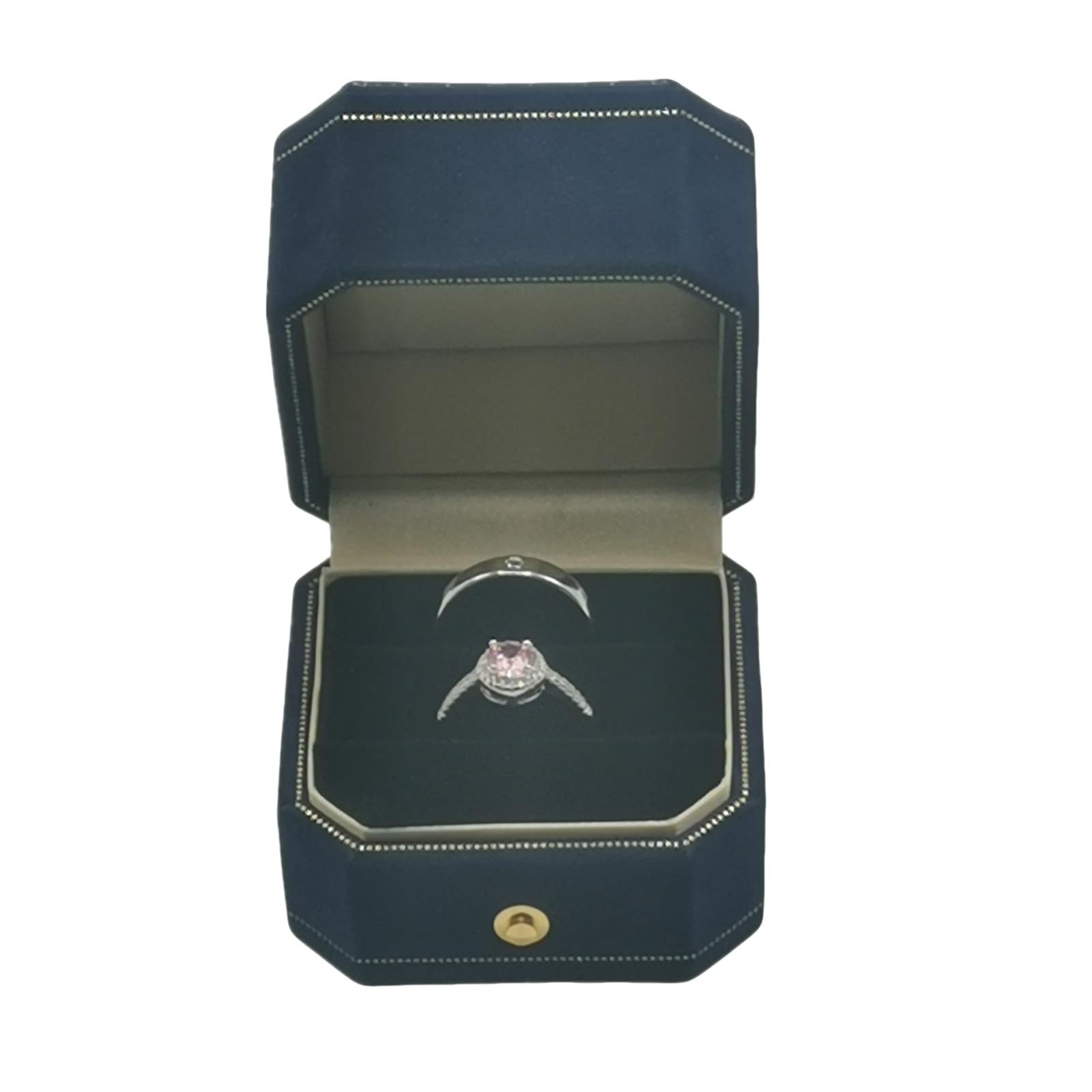 MTJYQYF 2 Slots Velvet Jewelry Ring Box, Octagon