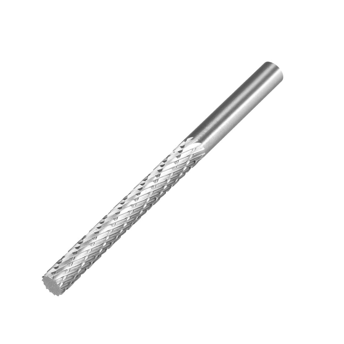 sourcing map HSS Rotary Files 1/4" Shank, Double Cut Top Flat Cylinder Shape Rotary Tool 6mm Dia, for Die Grinder Drill Bit Wood Soft Metal Carving Polishing Model Engineering