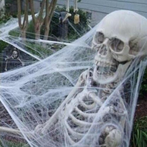 CYW Fashion Halloween Scary Party Scene Props White Stretchy Cobweb Spider Web Horror Halloween Decoration For Bar Haunted House