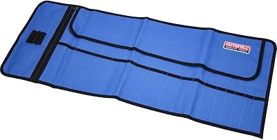 Faithfull FAITR15 15 Pocket Tool Roll with Zip Compartment Blue Nylon Polyester
