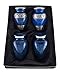 Adera Dreams Small Urns for Human Ashes Keepsake - Set of 4 Blue Memories Mini Cremation Urns - Memorial Ashes Urn with Case, Velvet Pouches and Funnel - Miniature Burial Funeral Urns for Sharing Ash