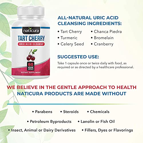 Naticura Tart Cherry Uric Acid Cleanse with Turmeric, Celery Seed
