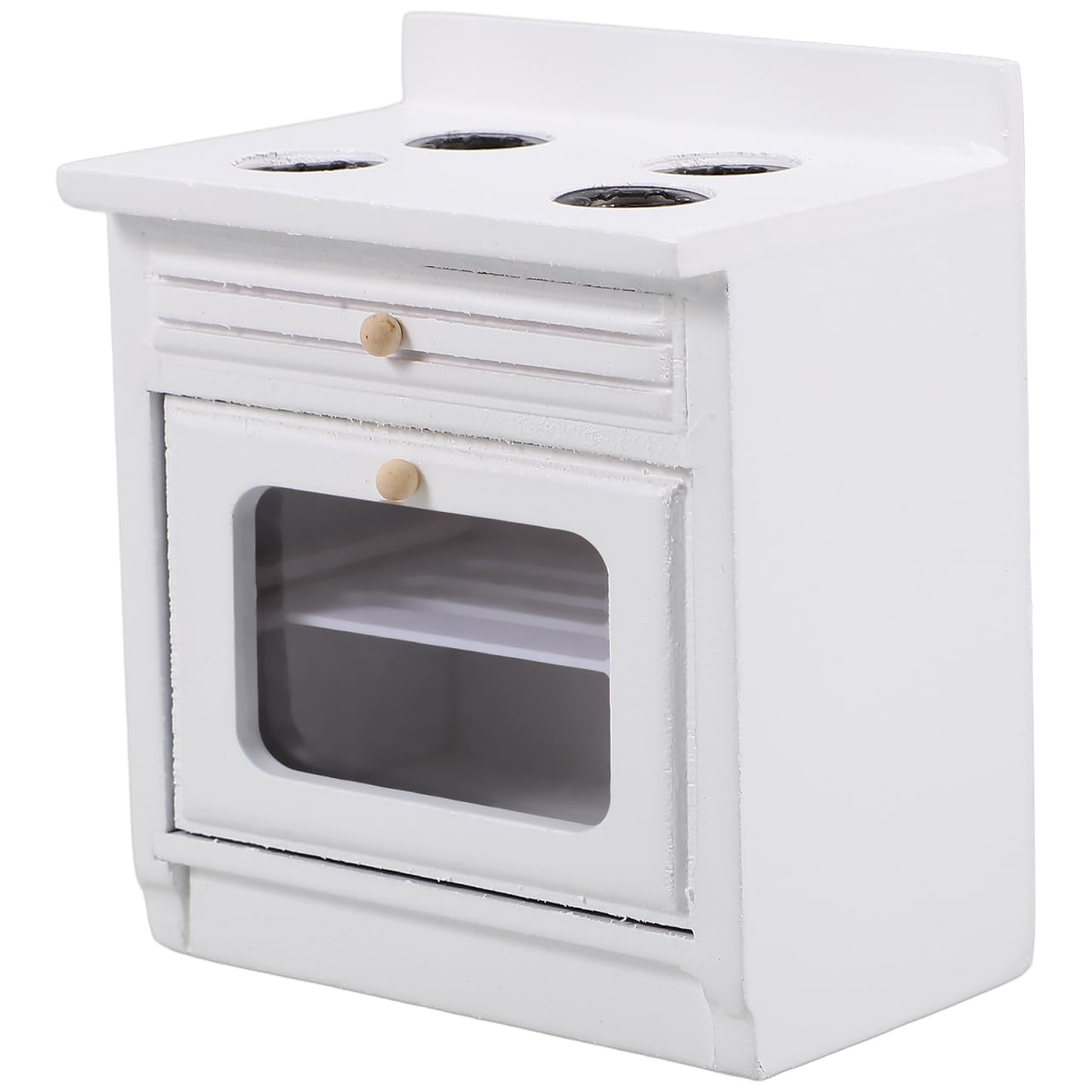 Vaguelly Mini Kitchen Model 1:12 Scale White Stove for Dollhouse Realistic Kitchen Scene for Kids Learning and Decoration