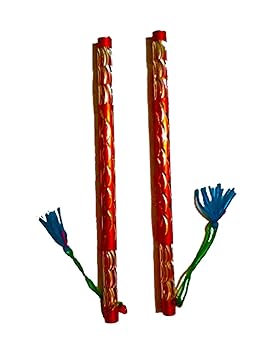 DMS Retail Multicolor Alluminium Dandiya Garba Sticks for Dance for Navratri Celebration Kids Special Light Weight 9 Inches Small Size Pack of 2 Pair
