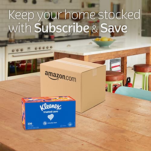 KLEENEX TRUSTED CARE FACIAL TISSUES, 1 FLAT BOX, 160 TISSUES PER BOX, 2-PLY, PACKAGING MAY VARY