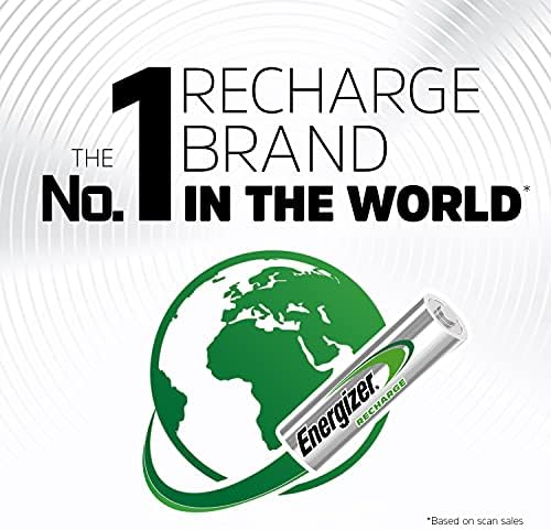 Recharge Universal - Batterie Ricaricabili AA (Confezione da 4) - Pile 1350 mAh NiMH - pronte all'uso - potenza di lunga durata - 100% imballaggio riciclabile privo di plastica