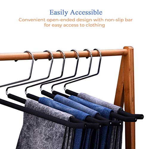 JS HANGER Pants Hangers 20 Pack Open Ended Easy Slid Slacks Hangers