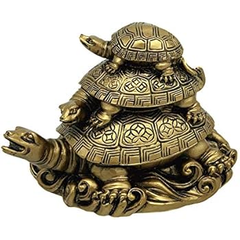 Feng Shui Three Tier Tortoise (Three Generation Turtle) Statue Home Decor for Healthy andLongevity