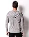 MODCHOK Men's Long Sleeve Printed Hoodie Shirts Polyester V Neck Button Tee Tops Light Gray S
