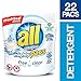 all Mighty Pacs Laundry Detergent, Free Clear for Sensitive Skin, Unscented, Pouch, 22 Count