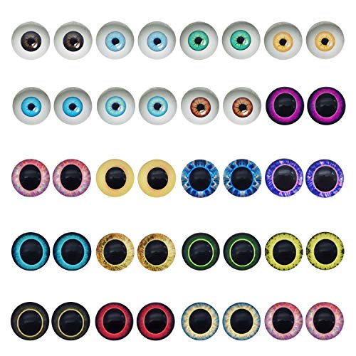 100PCS 8MM Glass Cabochon Owl Unicorn Human Pupil Eyes for Clay Dolls Sculptures Craft DIY Finding 0.31inches