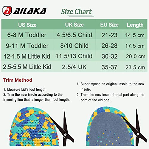 Ailaka Kids Orthotic Cushioning Arch Support Shoe Insoles, Children EVA