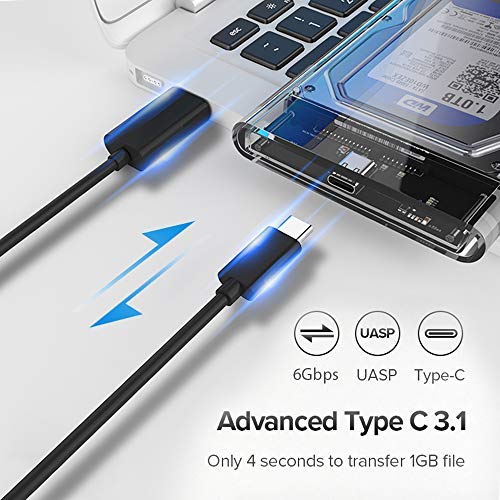 image for USB C Hard Drive Enclosure,QGeeM USB 3.1 Gen 2 Type C to SATA External