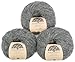 (Set of 3) Baby Alpaca Merino Wool Yarn [426 Yards Total] Medium Grey, #4 Worsted