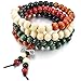 INBLUE Women,Men's 8mm Wood Bracelet Necklace Tibetan Multicolor Sandalwood Prayer Buddha Mala Elastic