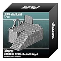 Brick Staircase, Terrain Scenery for Tabletop 28mm Miniatures Wargame, 3D Printed and Paintable, EnderToys