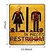 2 Pieces Halloween Stickers Scary Restroom Sign Sticker Halloween Door Wall Decals Decoration for Ghost House and Horror Themed Parties
