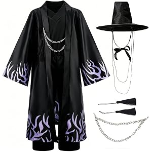 Binbo Black Suit Kids Kpop Style Outfit Costume