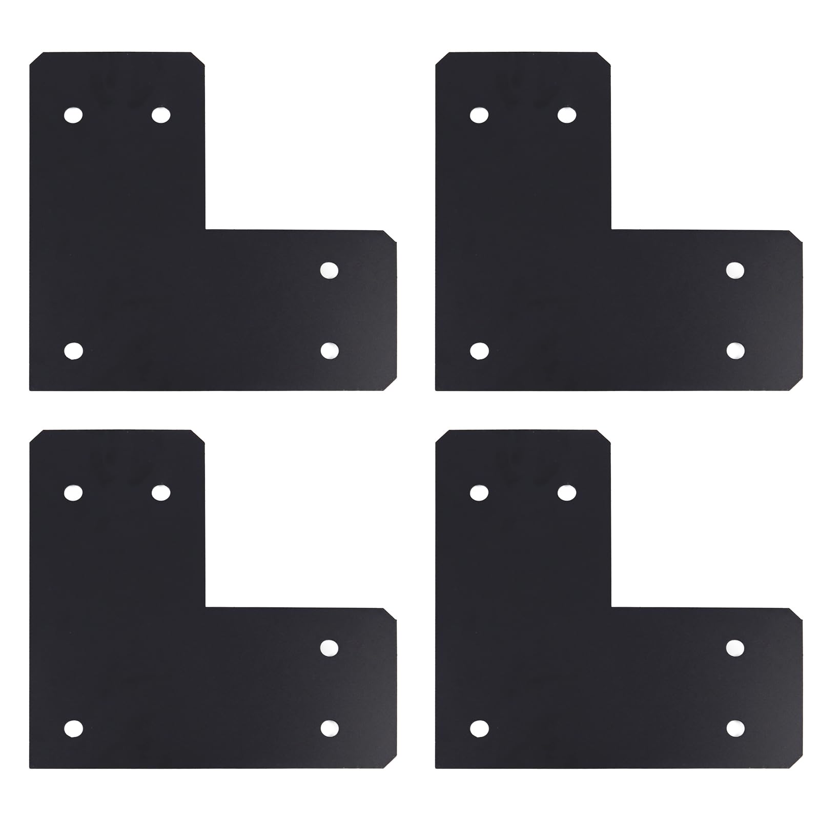 Photo 1 of **HEAVY** CNQLIS 4 Pcs Flat L Shape Tie Plates for Corner Bracket 6x6 Post, 10-1/2“ x 5" x 10-1/2", L Shape Corner Brace Connector, 12 Gauge