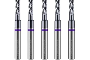 VIERDWIN 3/32" Carbide Square End Mill 4 Flute (5-Pack) - CNC Router Bits for Aluminum, Steel, Brass - 1/8" Shank, 9/32" Cut, 1-1/2" OAL - High Precision Milling & Engraving Bits