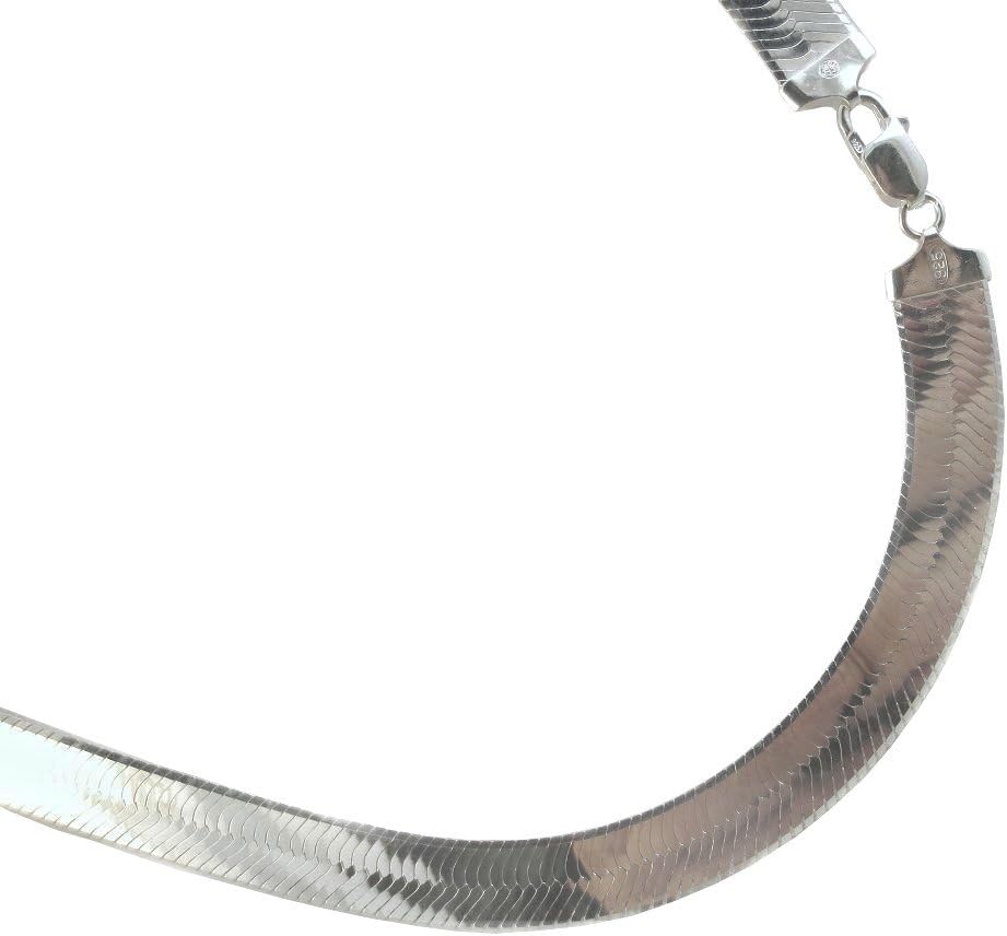 JOSCO 11.5mm Herringbone Sterling Silver Necklace. 925 Italian Chain. 16,18,20,22,24,30 inches