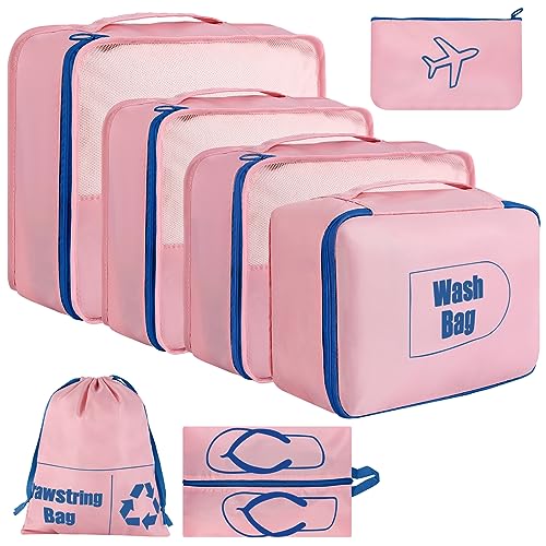 AiQInu 7-Piece Waterproof Packing Cube Set Travel Organizer for Clothes, Shoes, Underwear