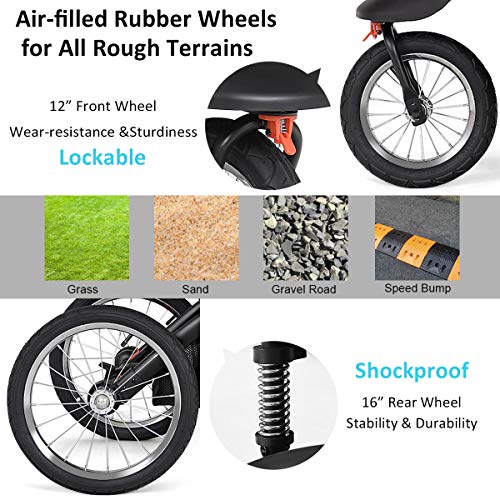 BABY JOY Jogger Stroller, Lightweight Jogging Stroller, Folding