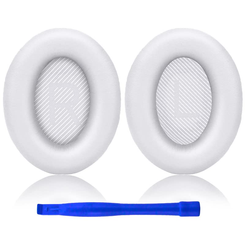 Ruikdly Bose Replacement Earpads, Professional Replacement Earpads for Bose QuietComfort 35 ii QC35 QC25 QC15 QC2 AE2 AE2i AE2w Over-ear Headphones (White)