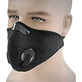 Topnisus Anti Pollution Dust Mask with Filter for Cycling Running Outdoor Activities Dustproof Cycling Mask (Black)