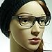 RETRO Nerd Thin Men Women Rectangular Frame Clear Lens Eye Glasses BLACK