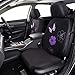 CAR PASS Universal Fabric Front Car Seat Covers, Print Purple Flower and Butterfly Front Seat Covers with Airbag Compatible, Fit Sedans,Cars,Vans,Suitable for Women & Girly (Black and Purple)