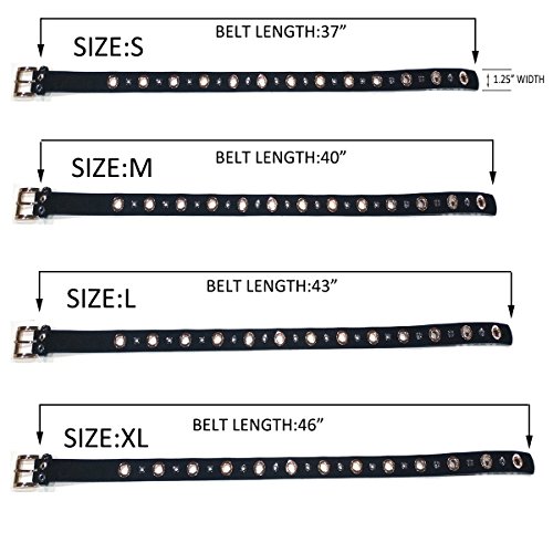 Women Suede PU Leather Belt Fashion Punk Blind Rivet Grommet Belt for Casual Jeans Pants Shiny Gold Buckle Spike Belts(Black, XL) - Thumbnail 4