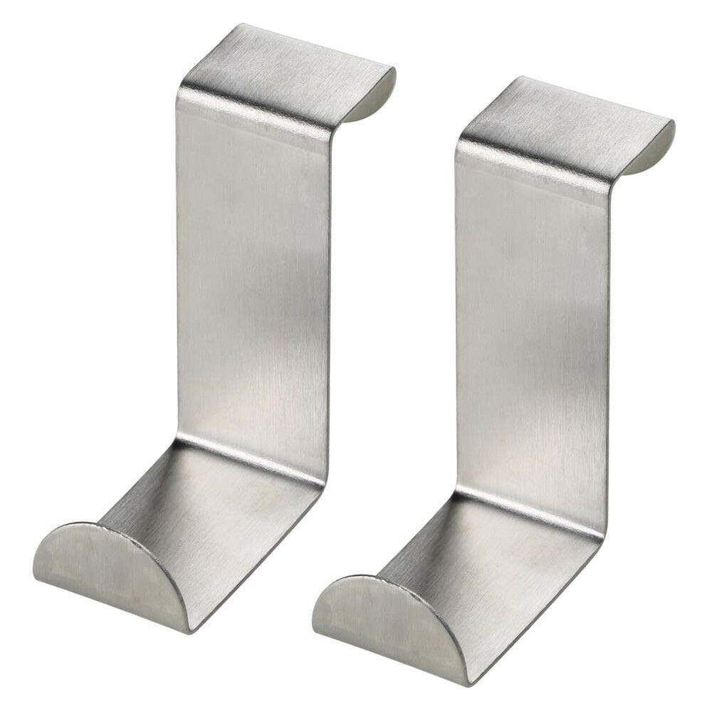 Pack of 2 Stainless Steel Over Door Hooks Hanger Over Cupboard Hooks Drawer Hook for Office and Kitchen
