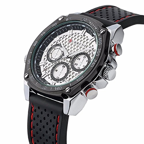 Fizili 8146 men white reticular design dial quartz analog wristwa…