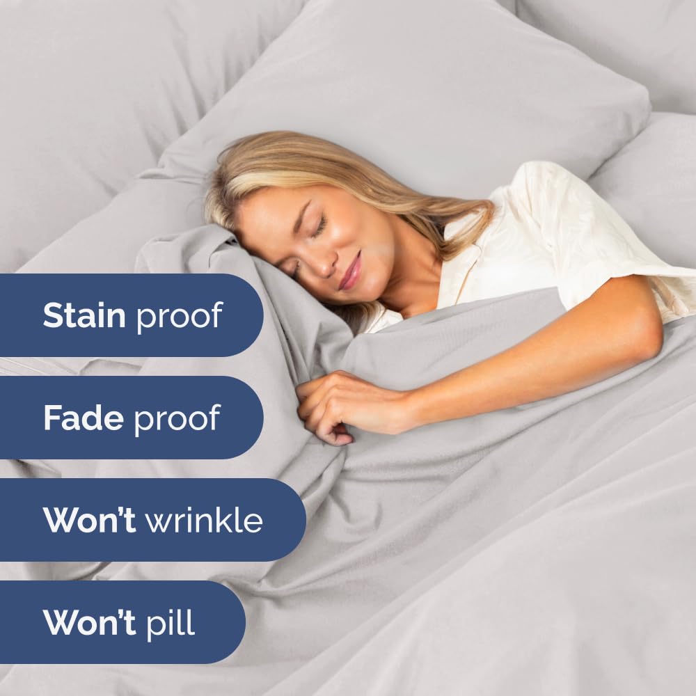 Extra Deep King Sheet Set - 6 Piece Breathable & Cooling Sheets - Hotel Luxury Bed Sheets Set - Easy & Secure Fit - Soft, Wrinkle Free & Comfy Sheets Set - French Grey Sheet Set w/Extra Deep Pockets